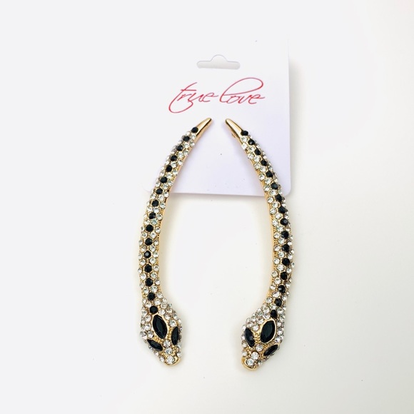 Snake Earring With Stones - Picture 2 of 4